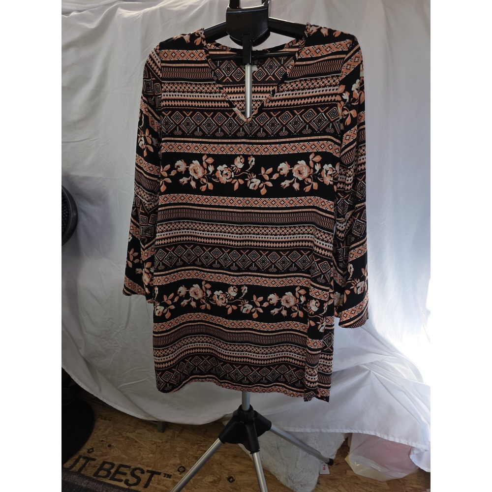 Say Anything Dress Size L. Knee Length Bell Sleeves, Vintage, Boho,Lagenlook,...